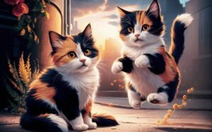 Grasping Calico cats